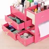 Storage Drawers Wooden Divider Cosmetics Organizer Multi-layer Jewelry Make-up Box Desktop Sundries Organization With Mirror