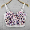 3 Colors Women Sexy Designer Beading Colorful Cotton Camisole Tops Summer High Street Short Camis Crop 210525