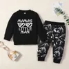 Simple Cool Kids Sets clothing MAMA's Boy Print Top+Pant 100% cotton Spring Kid clothes