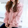 Jocoo jolee women coreano pop con cerniera con cappuccio con cappuccio fidanzato giacche autunnali sciolte