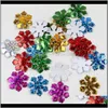 Party Favor 100Pcspack 30Mm Christmas Snowflake Felt Padded Appliques For Headwear Hairpin Crafts Wedding Decoration Diy Accessories Y Trw2H