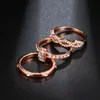 Cluster Rings 3Pcs/Set Fashion Infinity Set For Women Girls Crystal Twist Ring Couples Gold Female Engagement Wedding Jewelry 2022 Edwi22