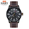Wristwatches Luxury Leather Model Wojskowy Duży Dial Mężczyźni Zegarki Zegarek Biznesowy Wodoodporny męski Zegarek Kwarcowy Zegarek Zegar Mężczyzna