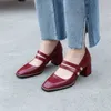 Slip On Donna Décolleté con tacco quadrato in vera pelle Eleganti scarpe da lavoro basic concise Moda donna 210528