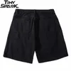 Männer Hip Hop Cargo Shorts Streetwear Feuer Flamme Graffiti Harajuku Jogger Baumwolle Sommer Track Kurze Taschen Lose 210713