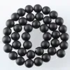 Wojiaer Natural Onyx Round Ball Stone Black Frosted Beads 보석 제작을위한 느슨한 스페이서 6 8 10 12mm 15 1/2 "by908