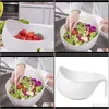 Hushållningsorganisation Hem GardenMultifunctional Colander Washing Fruit Vegetable Sallad Bowl Plastic Draining Basket With Tear Storag