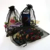 17x23cm Black Drawable Organza Jewelry Bags Bolsitas Regalos Promotion/Weeding Gift Bag Organza Sachet 100pcs/lot Wholesale