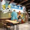 Tapety Custom Creative World Cup Piłka Nożna Piwo Tematu Wystrój Przemysłowy Tło 3D Mural Osobowość Bar Club Samoprzylepna Tapeta