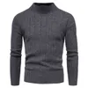 Gestreepte Solid Men's Sweaters Merk Half Hoge Kraag Top Casual Slanke Ribbed Zoom Pullover Oversized Warm Streetwear 210524