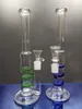 Tube droit coloré Bong en verre Triple couche Peigne Perc Narguilé Percolateur Conduites d'eau Heady Oil Dab Rig zeusartshop