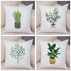 Style nordique housse de coussin Art plante Cactus feuilles vertes taie d'oreiller pour canapé maison voiture géométrie Simple taie d'oreiller européenne 45x45 coussin/Dec