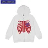 UNCLEDONJM Skeleton hoodies moda hombres harajuku zip up vintage Street wear HIP HOP Hoodies 7177 211106