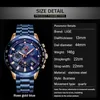 Męskie Zegarki Lige Moda Ze Stali Nierdzewnej Top Marka Luksusowy Wielofunkcyjny Chronograph Quartz Relogio Masculino 210527