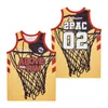The Movie Film Basketball Above the Rim 02 PAC Jersey HipHop Team Color Yellow All Stitched For Sport Fans Breathable Pure Cotton Uniform Excellent Quality On Sale