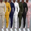 2 pedaços de tracksuit homens outono zíper moletom + calças cordiais masculino manga longa slim fit jogador rodando sportswear conjuntos