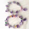 2pcs Natural Amethysts Energy Raw Ore Stone Purple Charoite Bracelet Bangle Quartz Crystal Jewelry Love Drop