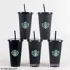 DHL Özel Starbucks Fincan 24 oz Kişiselleştirilmiş Tumblers Kupa Starbuck Bardakları Saman İle Kahve Kupalar Şeffaf Sippy Plastik Tumbler