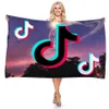 150*75cm Tik Tok Letters Printed Kids Blanket Summer Children's Grils Beach Towel Bath Long Towelsブランケット卸売G71F4407461811