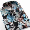 Marca SHANBAO, camisa clásica de manga larga con estampado de flores y hojas de plantas para hombre, camisa informal de primavera de talla grande XXL-10XL 210721