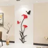 Arrivée Lily Butterfly Acrylique DIY Wall Sticker Chambre Morning Glory Wall Sticker TV Fond Décoration murale 210705