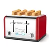 Toptan Gıda İşleme Ekipmanları 4 Dilim Geek Şef Paslanmaz Çelik Ekstra Geniş Yuvası Tost Çift Kontrol Paneli Bagel0Function 6 Gölge Ayarları Pişirme Ekmek