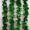 90 blad 2,3 m konstgjorda gröna druva blad andra Boston Ivy vinstockar dekorerade falska blommor i grossist
