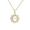 S2177 Modeschmuck Mama Sonnenblume Anhänger Halskette Kupfer Micro Inlay Zirkon Halsketten Muttertagsgeschenk