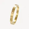 Casal pulseira de aço inoxidável amor pulseira mulheres homens 18k banhado a ouro parafuso chave de fenda Bangle eterno promessa acessórios com malotes de jóias por atacado