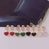 2021 Trend Top Quality Europe Famous Brand Luxury Jewelry Earrings For Women Rose Gold Happy Hearts Ear Pin Flower Mother Pearls