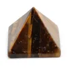 Dekorativa Objekt Figuriner 35mm Natursten Rose Quartz Tiger Eye Home Dekoration Pyramid Form Ametist Crystal Agate Reiki Utsökt