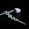 Oval Sequins Sea Blue Crystal Stone Bracelet Flower Design Silver Plated Bracelets Women Fashion Jewelry BS-SH0099 Link, Chain