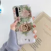 Vintage Flower Phone Fodral för Samsung S21 Plus S20 S10E S10 S9 S8 Plus Not 20 10 9 8 Ring Soft Dream Shell Back Cover