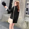 Women's jacket autumn black small suit Korean mid-length loose coat Feminine office blazer 210527