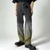 メンズジーンズ2021韓国のファッションネクタイ染料ストリートストリートウェア男性ヒップホップパンツグラデーションワイドレッグ特大デニムズボンMODA HOMBRE