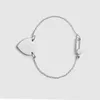 Women Heart Letter Link Chain Bracelet Bangle Adjustable 16-21cm Fashion Jewelry Accessories Gift for Love Friend