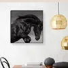 Reliabli Art Horse Animal imagens Pintura de lona Arte de parede para sala de estar Decoração de casa Preto e branco Posters e impressões