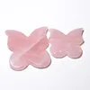 Massageador criativo da borboleta gua sha sha retenção de mão -de -pele guasha chinesa borboleta rosa quartzo rabisque a ferramenta de massagem tablero mariposa gua sha