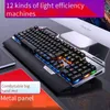 True Mechanical Gaming Keyboard 108 Sleutels Wired USB Gamer Metalen Panel Ondersteuning Backlight met mobiele telefoon Holder toetsenborden