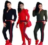 Womens Active Tracksuits Fashion Flowers Pattern with Stripe Outfits Spring Autumn Jacket & Leggings for Wholesale Trendy 2 Pieces Sets Mujer S-3XL