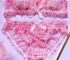 NXY sexy setCute Japanese Bras Briefs Underwear Set Lolita Girl Pink Plaid Flower Mesh Sexy Strawberry Print Bra & Panties Lingerie 1127