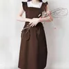 Polyester Cotton Frill Apron Florist Waitress Maid Coffee Shop Pastry Chef Work Wear Cafe Barista Baker Flower Uniform D8 211222