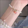 Charm Bracelets Jewelry Bracelet Peach Human Female 2021 South Danshui Pearl Design By Niche Forest Drop Delivery Mlo1G