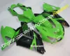 ZX-14R 06-11 Kroppsmotorcykel Fairings Set för Kawasaki ZX 14R ZX14R 2006-2011 Svarta gröna sportfeokiter (formsprutning)