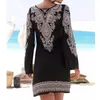 Summer Dress Women Halter Neck Print Long Sleeve Casual Mini Boho Beach Sexy Vestidos Plus Size#J30 Dresses