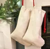 DIY Sublimation Blank Bags Printing Linen Stockings Christmas Decoration Socks Halloween Advertising Drawstring Santa Sack Large Gift Kids Personalized SN3040