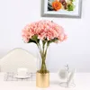 47cm Artificial Hydrangea Flower Head 18cm Fake Silk Single Real Hydrangeas 8color for Wedding Centerpieces Home Party Decorative Flowers W0220