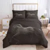 Ensembles de literie 3D Housse de couette Housse de couette Couette Taie d'oreiller Linge de lit King Queen Full Single Size White Animal Horse Home Texitle 211007