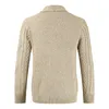 Svart Mens Stickad Sweater Coat Varm Casual Solid Coats Män Tjock Långtröja Cardigan StreetWear Jacket Ribbed Hem Cardigans 210524