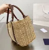 Womens Straw Large Capacity Bag Summer Handbag Designer Letter Print Tote High Quality Handmade Zipper Shopping Bags Luxury Travel234S